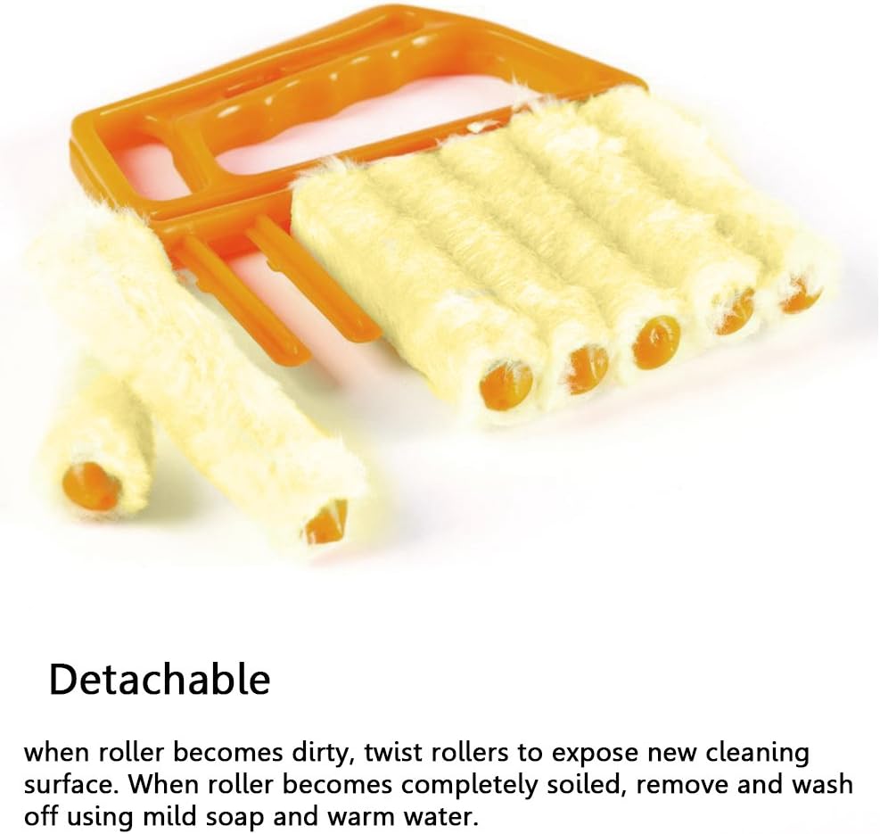 Blind Cleaner Brush , Blinds Dust Shutters , Mini Washable & Removable Window Air Conditioner Duster With 7 Slat Handheld Household Kitchen Cleaning Tools , For Awnings , Siding , Vinyl , Car , Fan