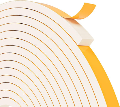 33FT EVA Foam Weather Stripping Door Seal, Self-Adhesive Weatherstrip AC Foam Tape for Door Frame, Window Gaps, Soundproof Insulation