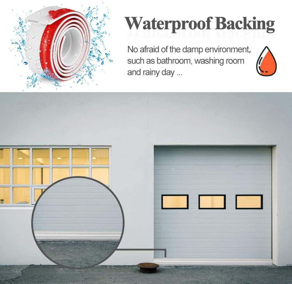 Huge Gap Door Draft Stopper,3.4" W x 39" L Widened Rubber Door Sweep, Black | Designed for Large Gaps - Self-Adhesive Weather Seal Blocks Drafts, Dust, Noise & Bugs, Works on Interior & Exterior Doors