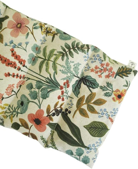 Microwavable LOVEwrap Neck & Shoulder Wrap Pad - Aroma - 6 X 24- Flax w/fine Mist of Calming Lavender Oil - subtly Scented - All Natural - Hot Cold Therapy Muscles Pain Relief - Orange Blue Flowers