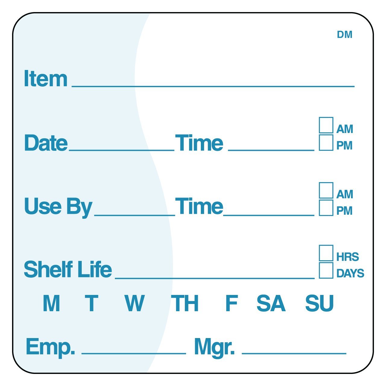 DayMark Safety Systems DissolveMark IT112437 Item/Date/Use-by Shelf-Life Label, 2" x 2", White, Roll of 250