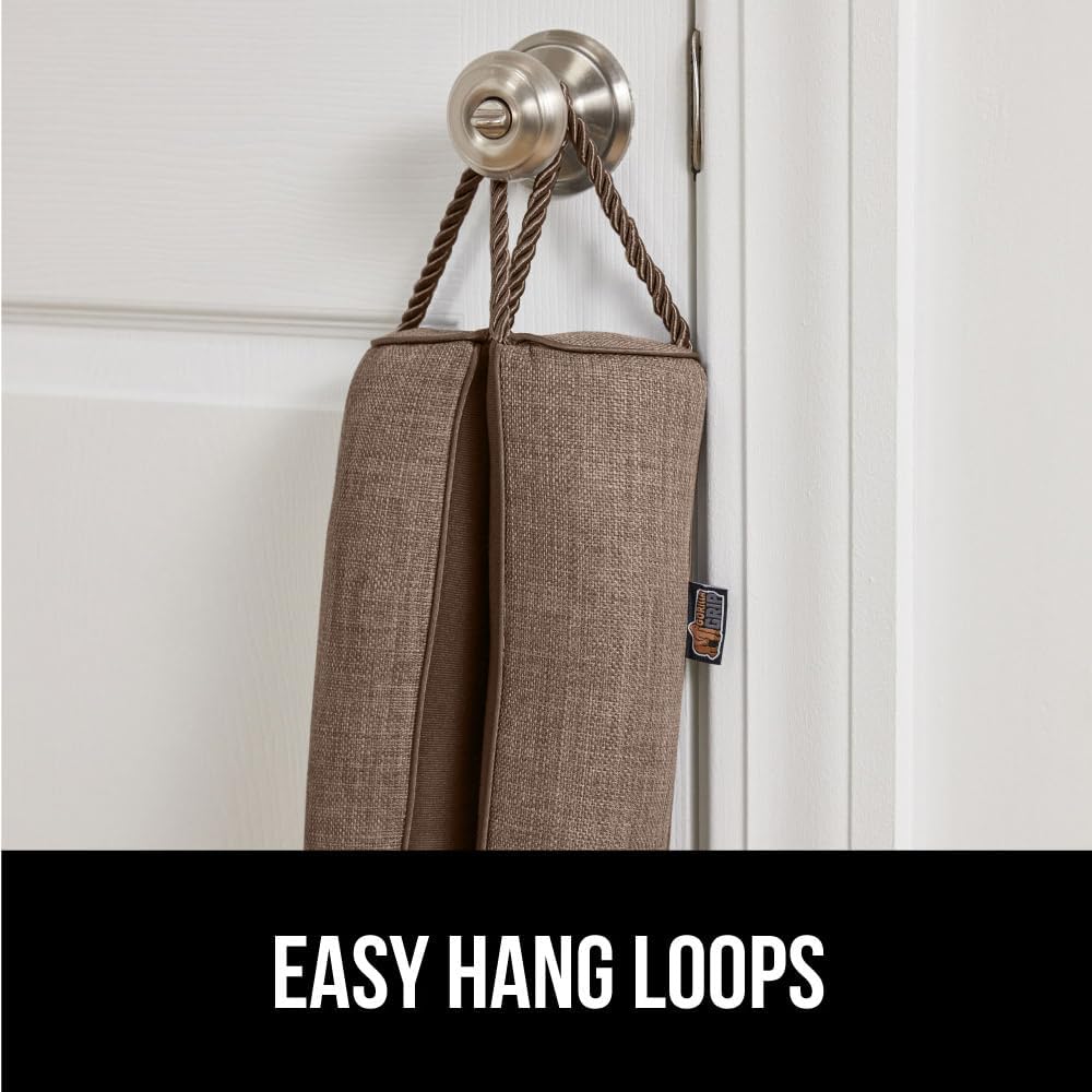 GORILLA GRIP Door Draft Stopper for Bottom of Doors, Cold Air Insulation Sweep, Weather Stripping Seal Noise, Soundproofing, Warmth Sealer, Easy Install Gap Filler, Home Essentials, 32 Inch, Gray