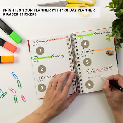 Andaz Press Colorful 7 Days of Week Stickers, Day Week Calendar Stickers for Adults Planner Day Dots Food Labels for Food Containers Date Calendar Planner Stickers Week Day Sticker Labels, 480-Pack