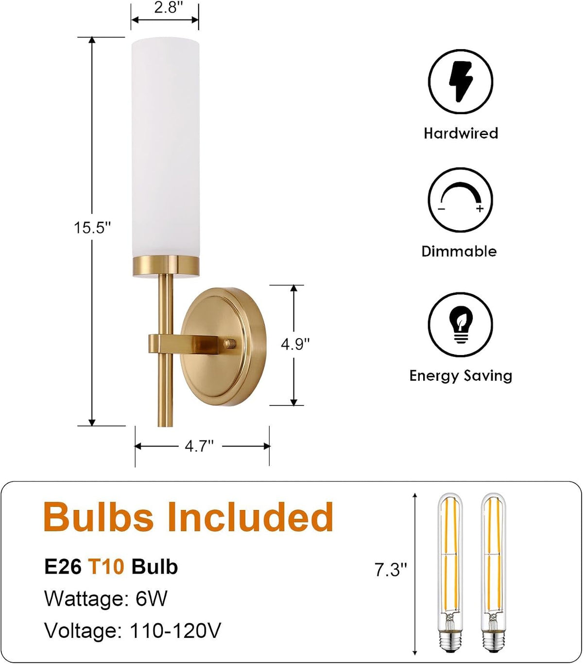Wireless Wall Sconces with Remote Control, Battery Operated Wall Sconce Set of 2, Black & Gold Rechargeable Dimmable Wall Light for Bedroom Living room Bathroom Hallway Entryway Stairwell, 3000K