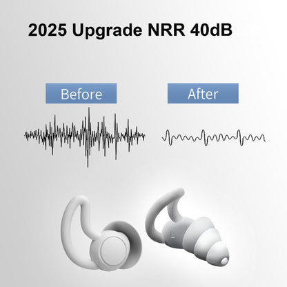 Noise Reduction Ear Plugs, NRR 50dB Ultra Comfortable Silicone Reusable Ear Plugs for Sleeping, Snoring Swimming, Studying, Concerts, Noise Cancelling and Hearing Protection Black
