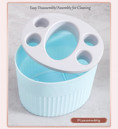 Toothbrush Holder for Bathroom Countertop, Multi-Slot Toothbrush Caddy with Drainage, Detachable Design, Non-Slip Base, Toothpaste Organizer (1, Blue)