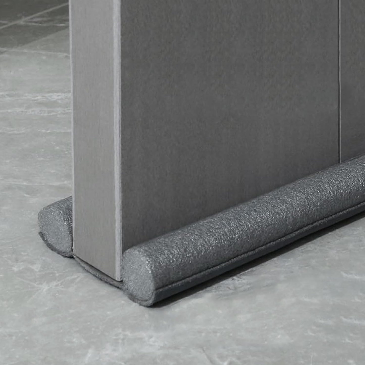 Door Draft Stopper for Bottom of Door - Adjustable Under Door Sweep, No Adhesive, Blocks Cold Air, Hot Air, Noise, Light & Bugs, Weather Stripping Gap Filler, Easy Install, 36" Length, Grey