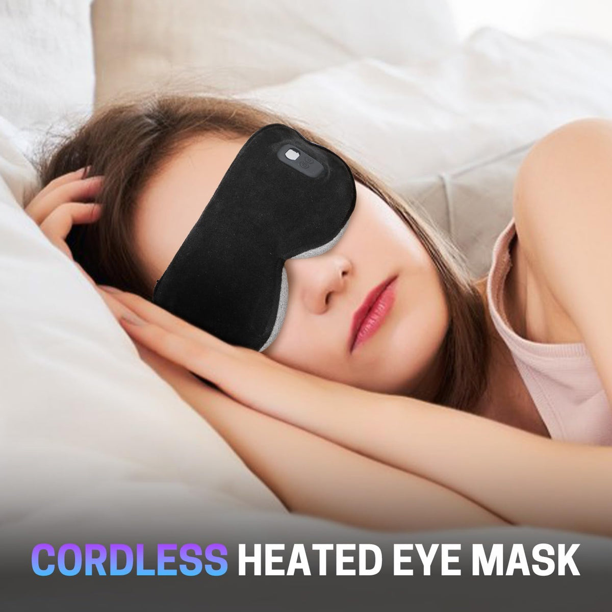 Aurya Heated Eye Mask for Dry Eyes, Cordless Warm Eye Mask with 3 Heat Levels & 4 Timer Settings for Blepharitis, Styes, Eye Relief, Rechargeable Wireless Heated Sleep Mask for Men Women, 9.25×4.13 IN