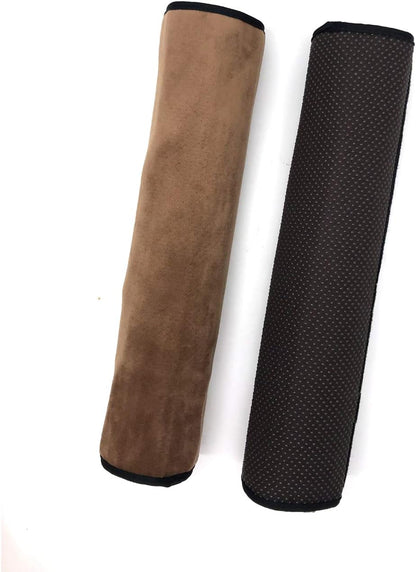 Wanty 2 Pieces Home Office Polyester Removable Durable Machine Washable Office Chair Armrest Slipcovers Covers Protect Armrests (Brown)