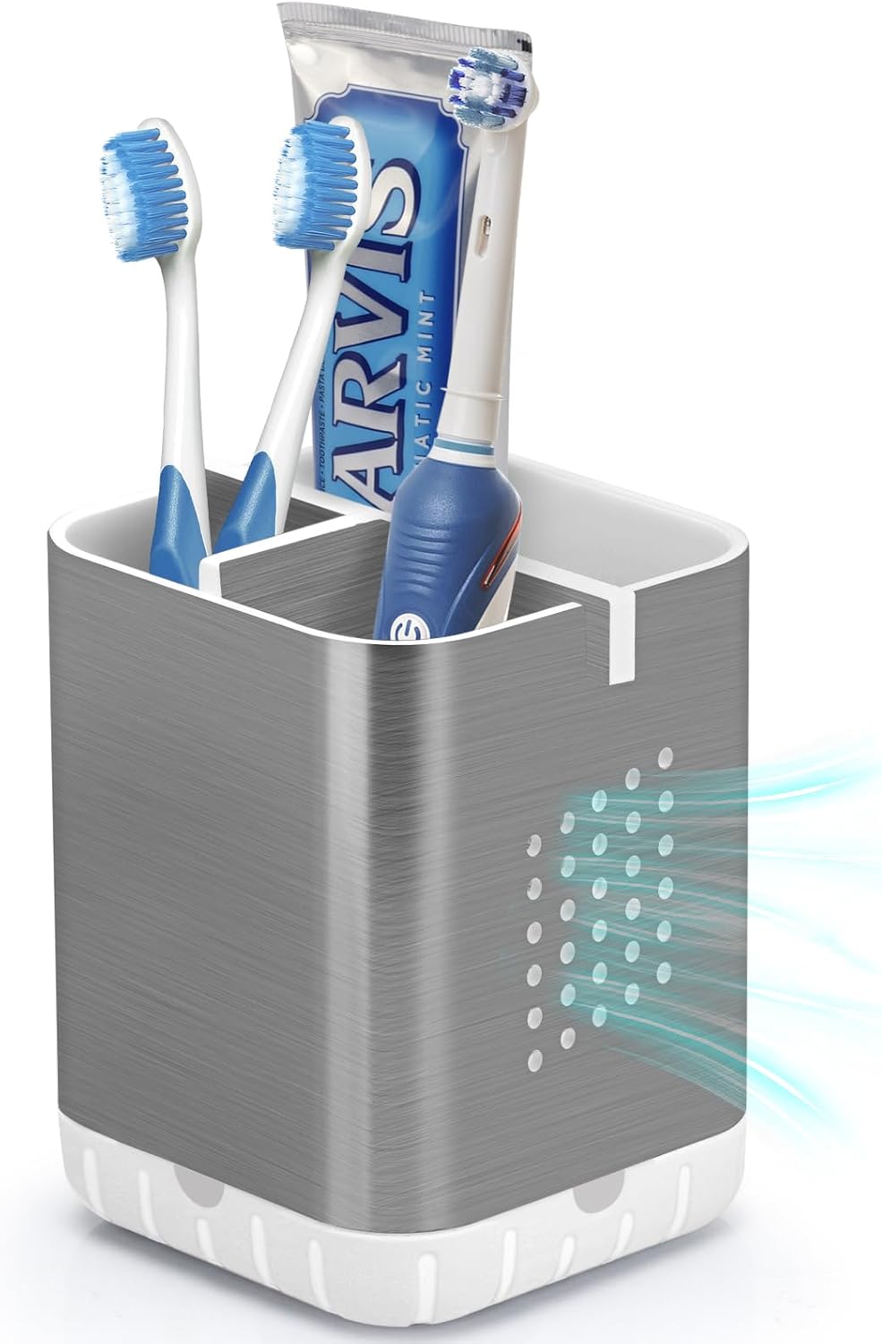 Boperzi Toothbrush Holders, Kids Toothbrush Holder with Drainage, Detachable Anti-Slip Electric Toothbrush Holder, Toothpaste Organizer Storage Caddy for Bathroom Countertop, Shower, Kitchen, Vanity