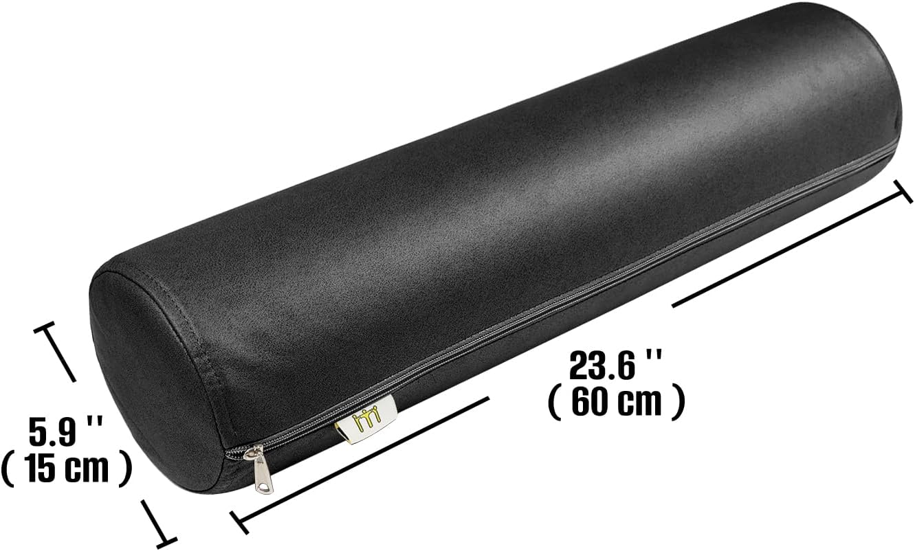 2 Pack Neck Roll Pillow, High-Density Foam Cylinder Bolster Pillow for Neck, Back & Lumbar Support, Ergonomic Round Pillow for Side Sleepers, Sleeping, Removable Washable Cover (7.9''x23.6'' Orange)