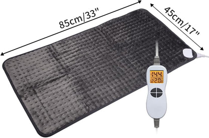 Ambershine 19''x24'' Weighted Neck & Shoulder Heating Pad, 2.5lbs with 12 Temperature Settings& 4 Auto-Off Timers, Pain Relief for Neck/Shoulder/Back(Gray&Blue)