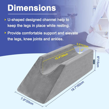 Zelen Leg Elevation Pillows Wedge 2 Pcs Single Leg Wedge Pillows for Swelling Foam Wedge for Elevating After Surgery Elevated Pillow for Legs Riser Knee Ankle Support Leg Rest Bed Positioners Wedge