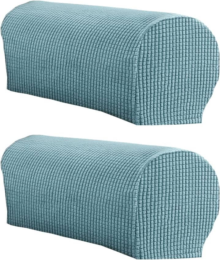LINGXIYA Stretch Plush Armrest Covers, Spandex Armrest Slipcovers, Set of 2