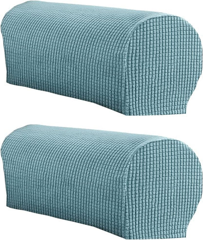 LINGXIYA Stretch Plush Armrest Covers, Spandex Armrest Slipcovers, Set of 2