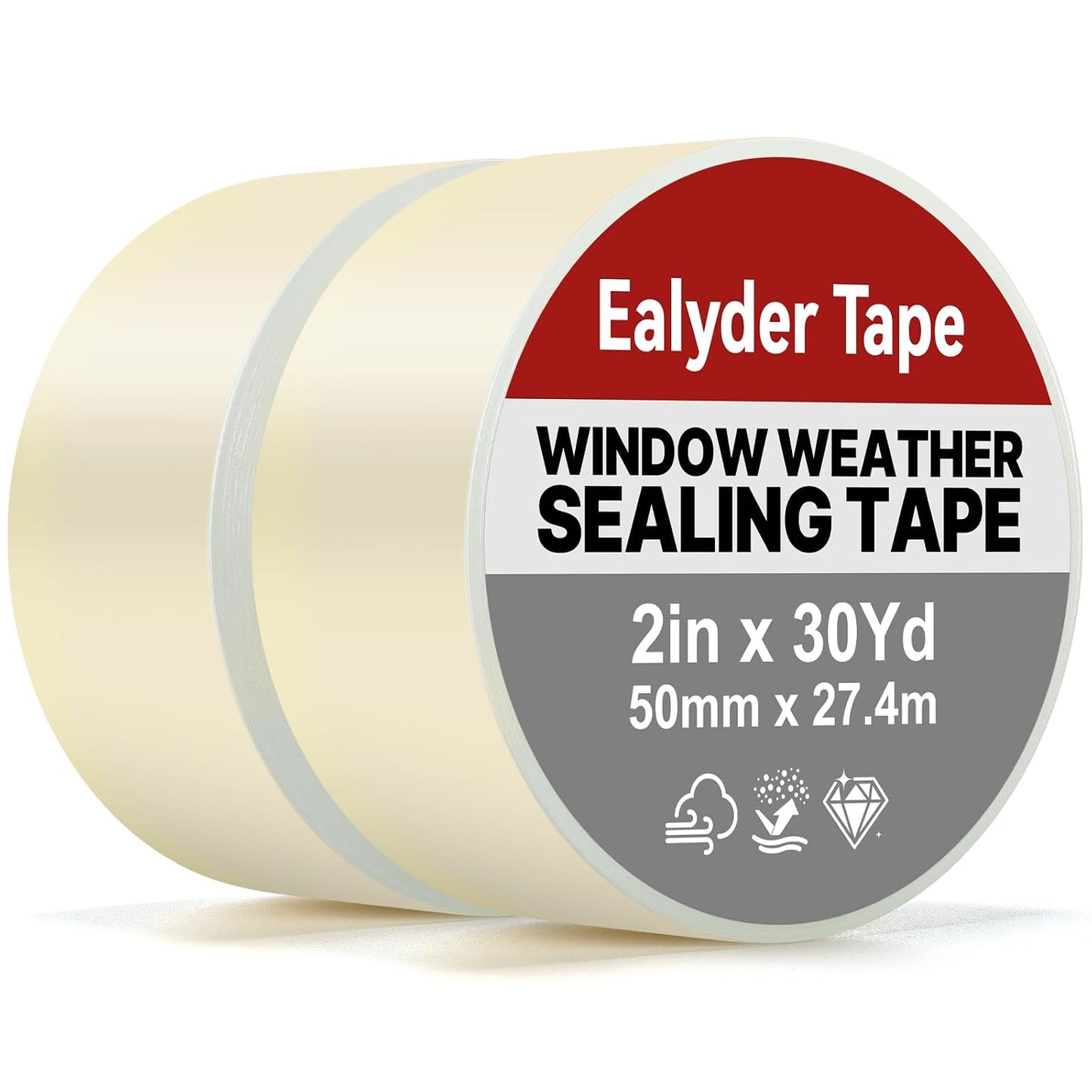 3 Inch x 90 Ft Transparent Window Weather Sealing Tape, Clear Window Draft Isolation Sealing Film Tape, Window Insulation Surface-Safe for Doors Gap Sealing, No Residue, Easy to Remove