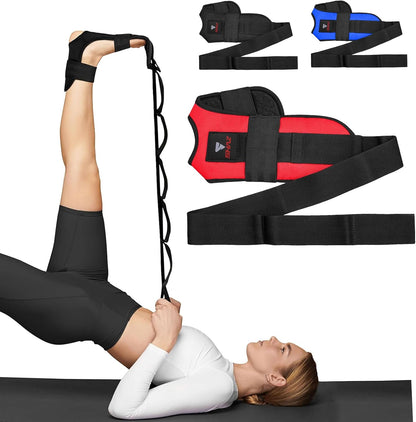 SHAZ Foot & Calf Stretcher, Fascia Hamstring Stretcher for Plantar Fasciitis, Achilles Tendonitis, Heel Spurs & Shin Splints - Yoga Leg Stretching Strap for Back Pain - Flex Strap for Physical Therapy