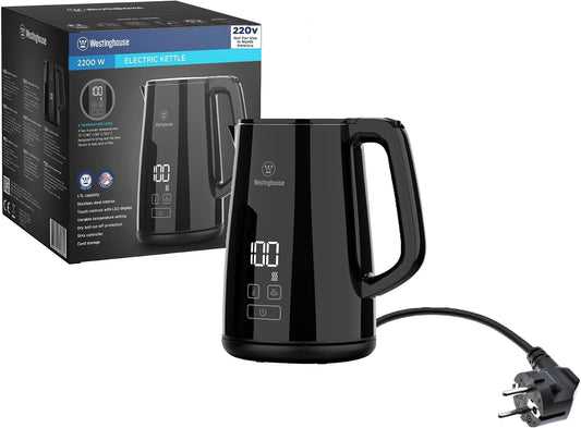 220 volts Kettle -Double Wall-Variable Temperature kettle - Stainless steel interior and cool touch exterior 1.7 LIter 220v 240 volt (NOT FOR USE IN USA)