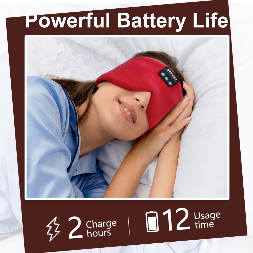 Sleep Mask Bluetooth 5.4 Headphones Soft Wireless Headband Eye Mask Blackout with Microphone (Emerald)