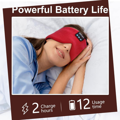 Sleep Mask Bluetooth 5.4 Headphones Soft Wireless Headband Eye Mask Blackout with Microphone (Emerald)
