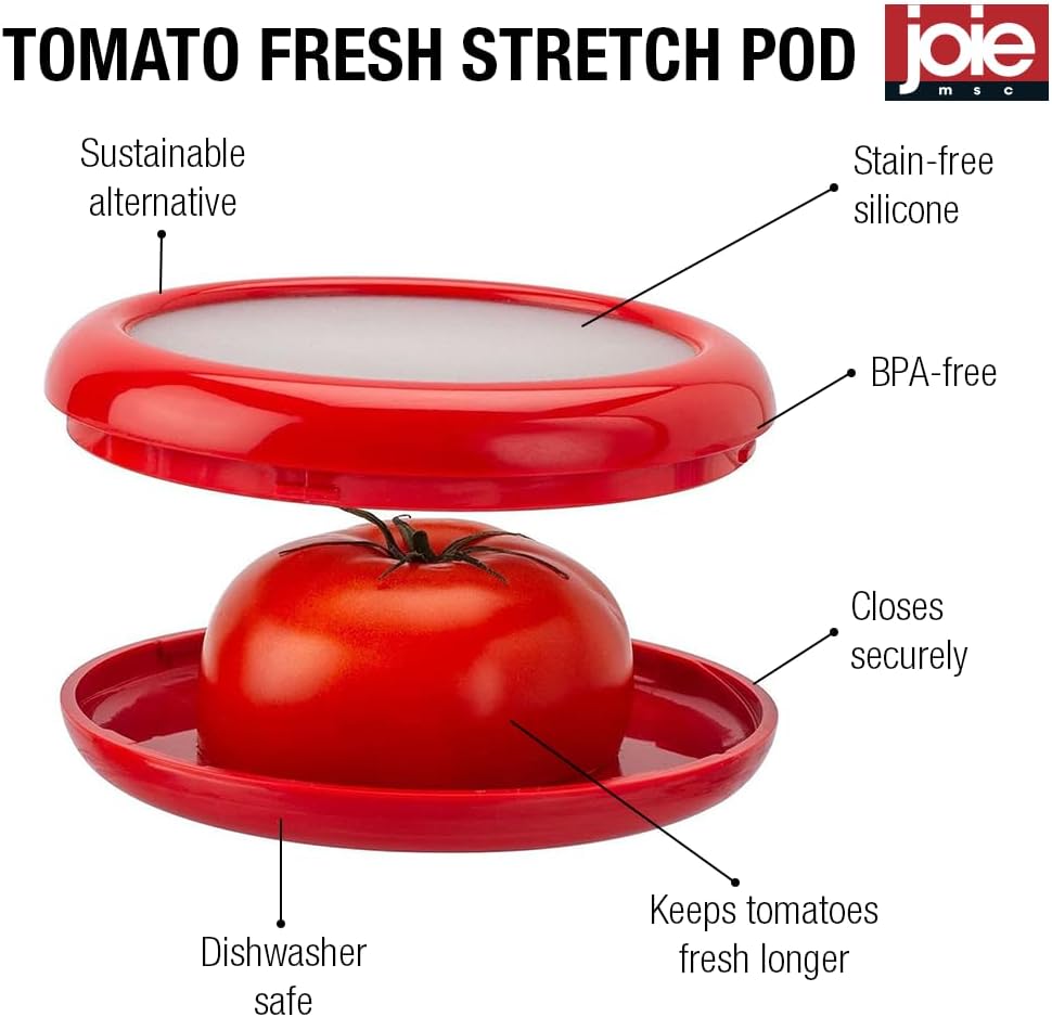 Joie Fresh Stretch Pod Onion Storage Container, Silicone Food Saver, Keeps Leftover Produce Flavorful and Firm in Fridge, Reusable Kitchen Gadget, Dishwasher Safe, BPA-Free