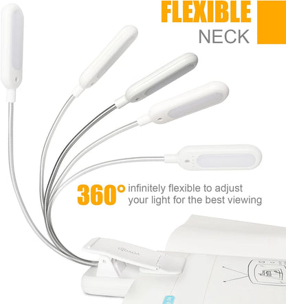 VAVOFO Rechargeable Book Light for Reading in Bed Kids, 7 LED Reading Light with 9-Level Warm Cool White Daylight, Eye Care Lamp with Power Indicator for Bookworms (Yellow)