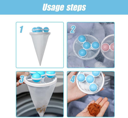 3PCS Washing Machine Lint Catcher, Floating Pet Hair Filter for Top Load Washer, Reusable Floating mesh lint Catcher collects pet Hair, lint and fibers During Washing Fits Most washers (Mix)