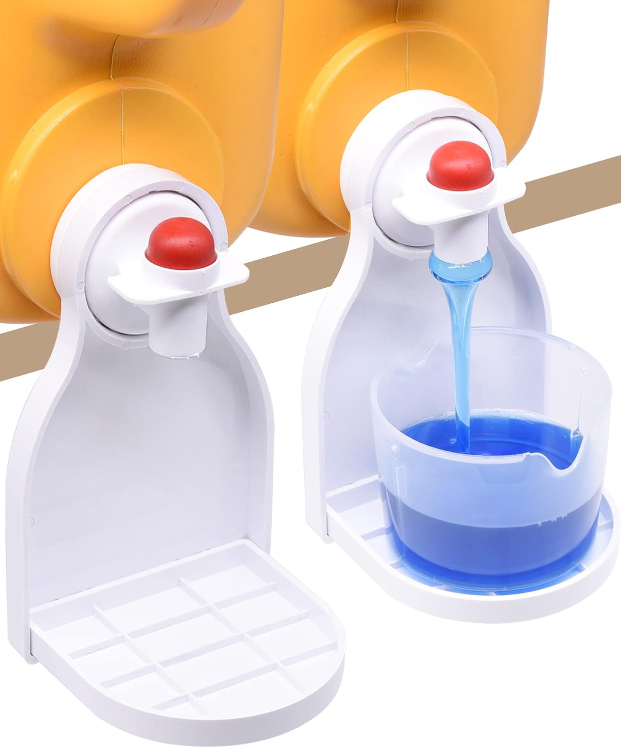 Laundry Detergent Cup Holder, Drip Tray Catcher for Laundry Fabric Softener, No more mess and drips
