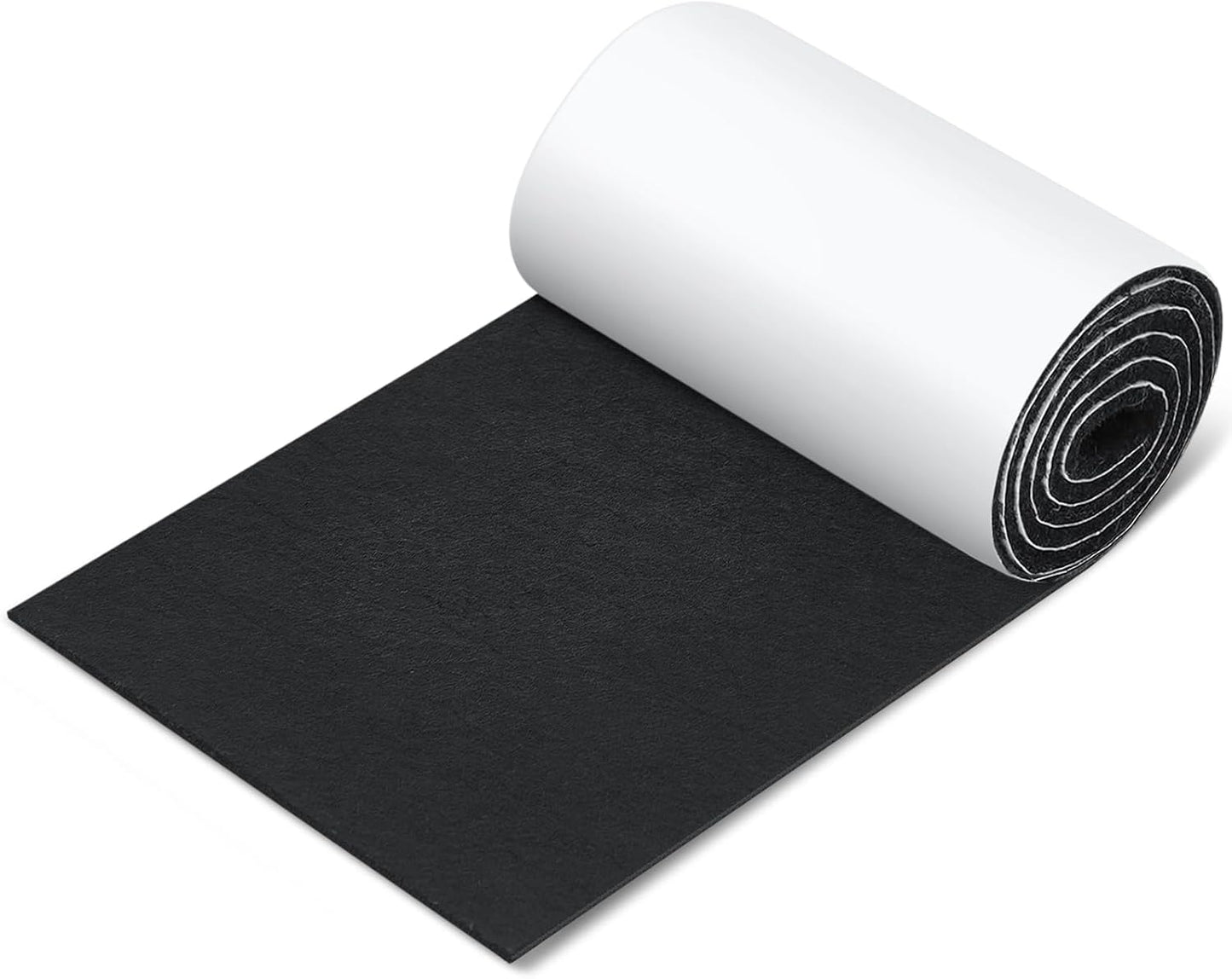 Fullhawl Large Felt Furniture Pads 8 x 60 Inch Non Slip Self Adhesive Heavy Duty Cuttable Strip Roll Felt Sheet Tape for Protecting Hardwood Floors Chair Wall, White