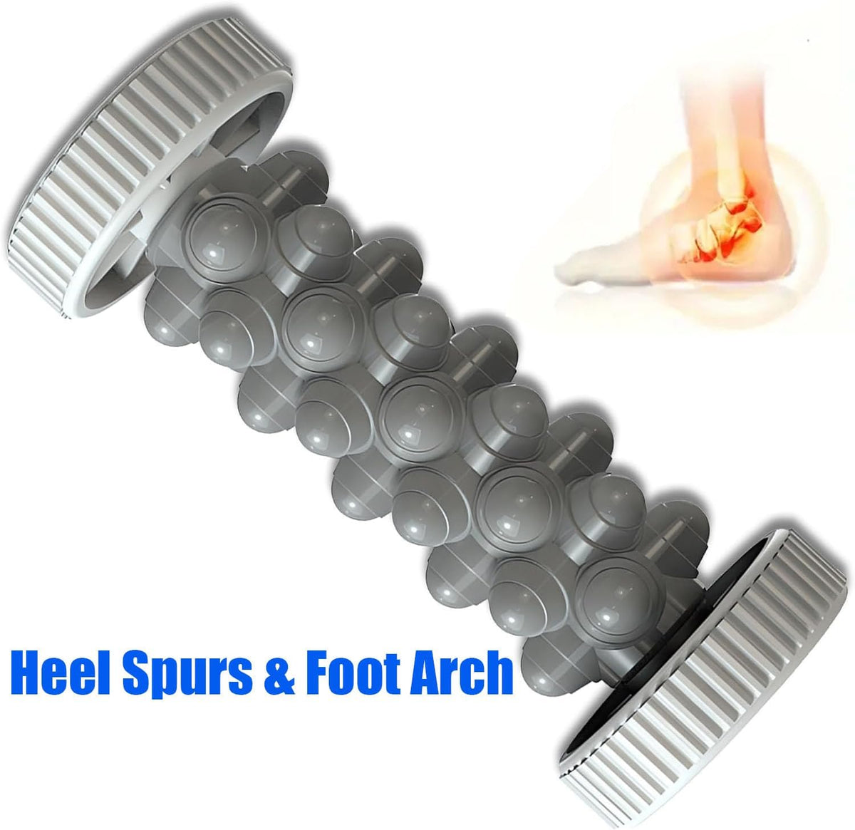 Portable Foot Massager Roller - Deep Tissue Muscle Massage for Plantar Fasciitis Relief, Heel & Arch Pain - Reflexology Therapy Tool for Men & Women