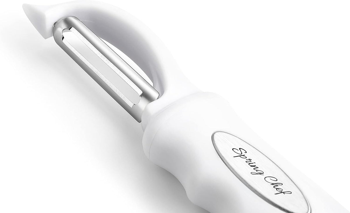 Spring Chef Swivel Potato Peeler for Kitchen with Ergonomic Handle, White