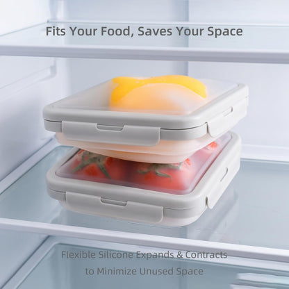 Reusable Silicone Food Storage Container with Lid Avocado Saver(6.5 cups/0.4 gal), Onion Keeper, Silicone Kitchen Organizers for Fridge