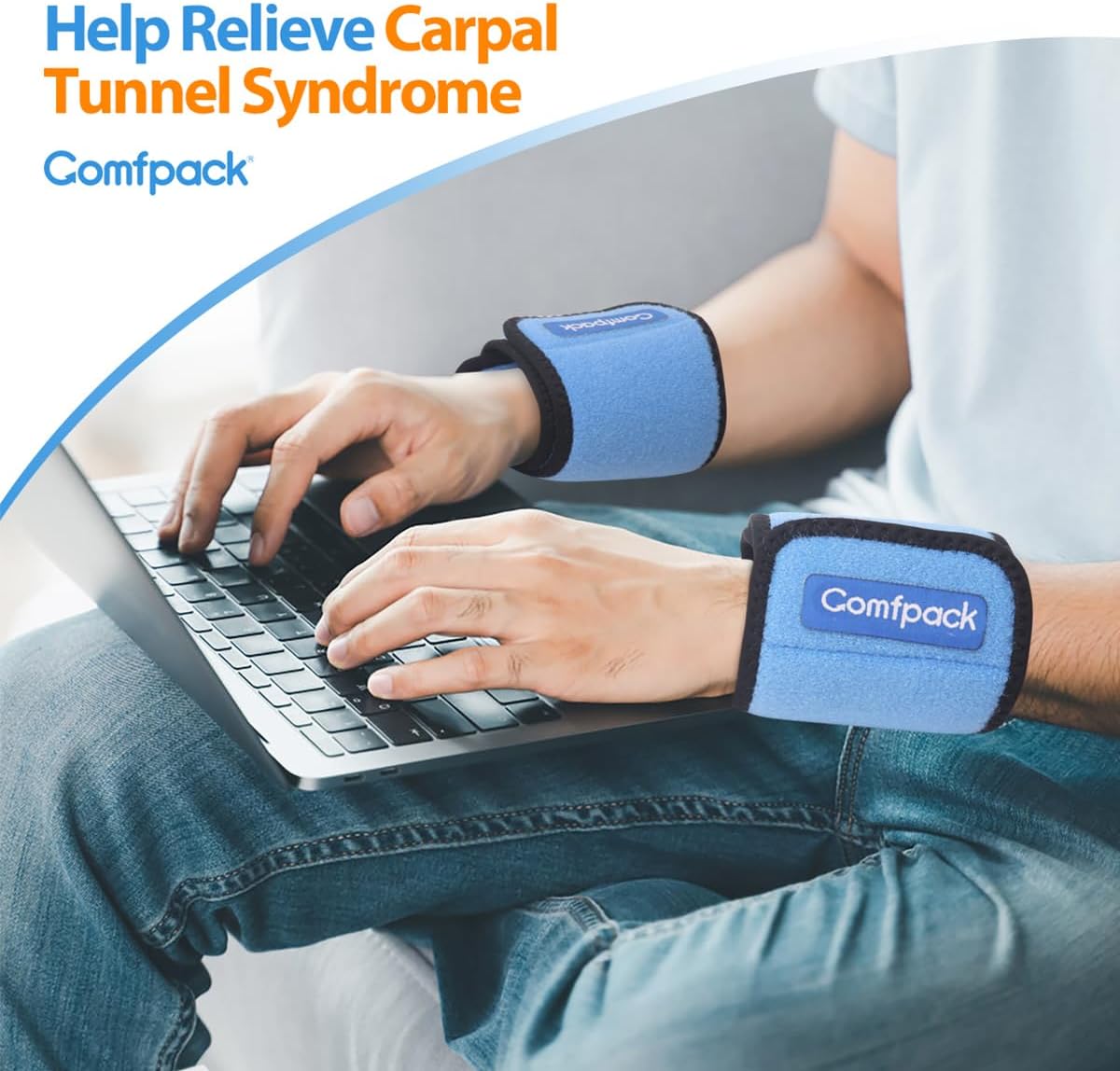 Comfpack Cold Therapy Wrap with 2 Packs for Pain Relief, Reusable Gel Ice Packs for Foot Plantar, Wrist, Ankle, Great for Sprains, Muscle Pain, Bruises, Injuries | Hot and Cold Ice Packs for Foot Plantar, Wrist, Ankle, Great for Sprains, Muscle Pain,
