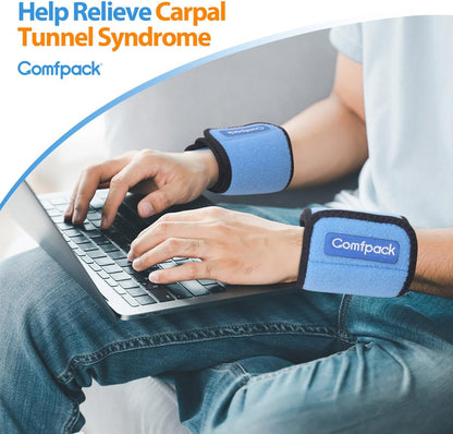 Comfpack Cold Therapy Wrap with 2 Packs for Pain Relief, Reusable Gel Ice Packs for Foot Plantar, Wrist, Ankle, Great for Sprains, Muscle Pain, Bruises, Injuries | Hot and Cold Ice Packs for Foot Plantar, Wrist, Ankle, Great for Sprains, Muscle Pain,
