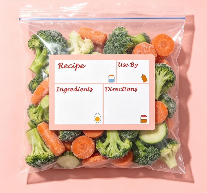 50 Pcs Freezer Meal Labels,3.2 X 5 Inches Stickers for Food Meal Prep Storage Supplies