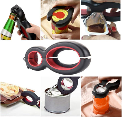 Medsuo Jar Opener, Non-Slip, 6 in 1 Multi Tool Bottle Opener for Seniors | Opening Jars, Pop-tab Cans, Twist Bottle Caps, Compact Size, Arthritic Hand Saver, Kitchen Gadget