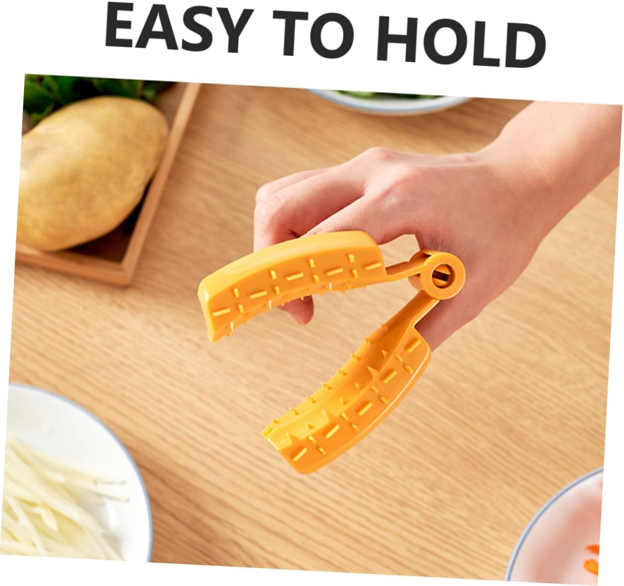IMIKEYA 2Pcs Reusable Vegetable Cutting Finger Guards Kitchen Safety Protectors for Slicing Fruits and Vegetables Sturdy and Easy to Use Hand Protection Shields Random Color