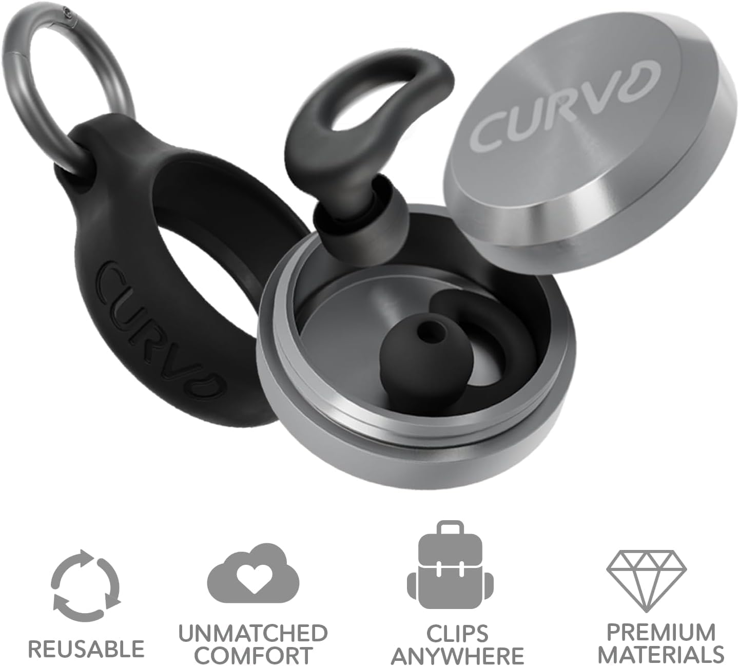 CURVD Ear Plugs for Sleeping, Noise Blocking Earplugs, 28dB SNR (Blue)