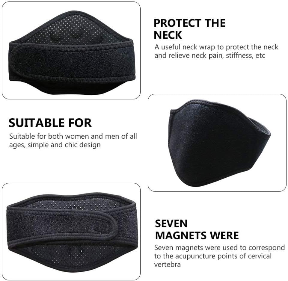 EXCEART Magnetic Self Heating Pad Therapy Pain Relief Neck Wrap Support Brace Collar Pain Relief for Neck Arthritis Migraine Headaches Shoulders and Back