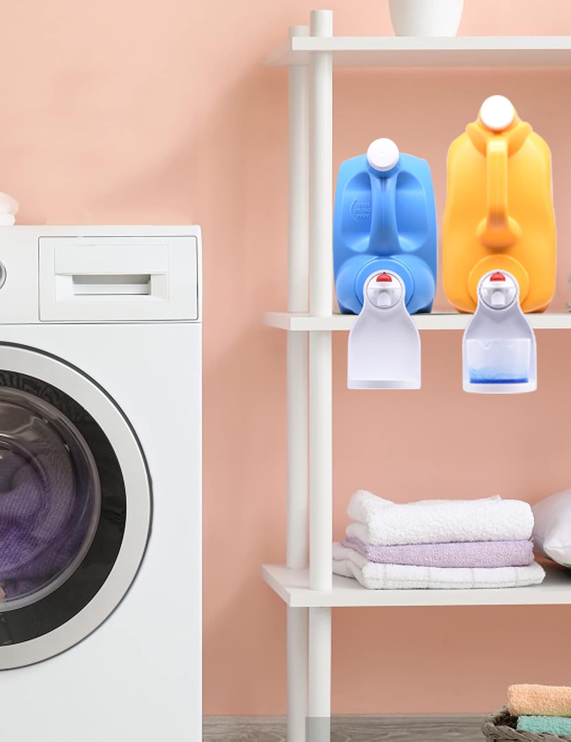 Laundry Detergent Cup Holder, Drip Tray Catcher for Laundry Fabric Softener, No more mess and drips