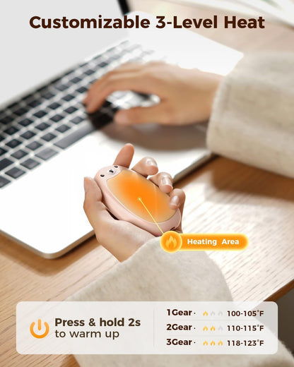 SWEETFULL Hand Warmers Rechargeable, 2-in-1 Magnetic Bear Electric | Cute Bear; Snap Together/Split Use; 3 Heat Levels; UL Safe; Reusable Portable Pocket Warmer for Kids & Wife, Camping & Gifts