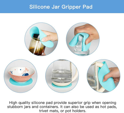 Larrycard Jar Opener,5piece multifunctional bottle opener set Suit | Effort saving 80%, material easy to clean, suitable for weak hands, suitable for multi specification bottle caps