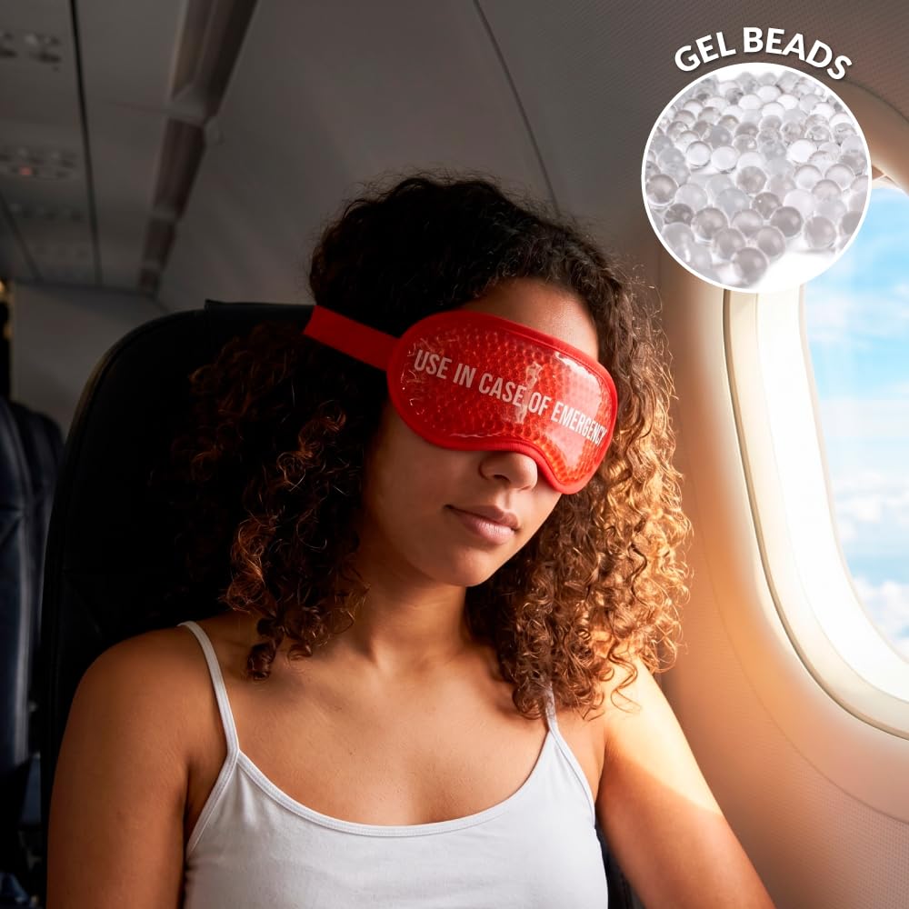 Fisura - Black Cooling Gel Eye Mask for Migraine Relief – Reusable Cold Eye Mask for Puffy Eyes & Dark Circles, Hot & Cold Therapy for Headache & Sinus Pain with Storage Pouch, 7.28 x 3.54 in