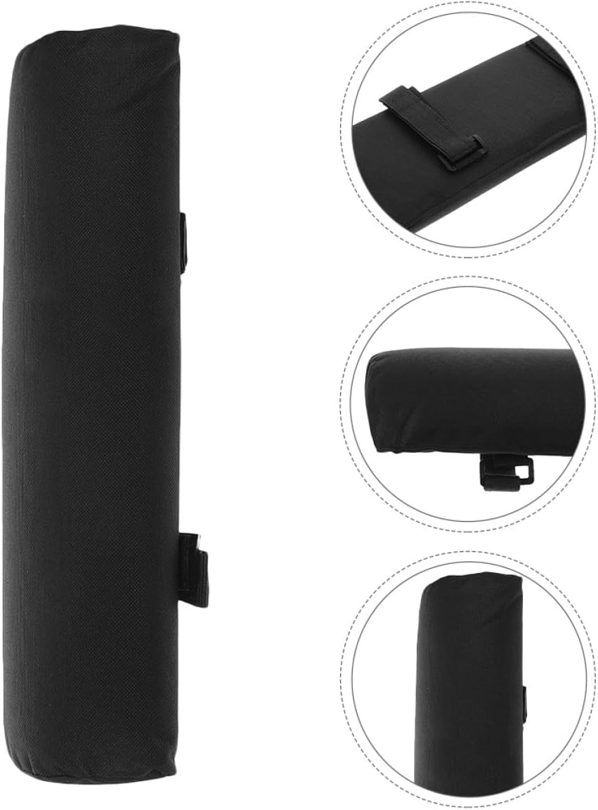 Outdoor Chair Arm Rest Cushion Pad, Folding Lounger Armrest Padding for Camping Beach and Patio Chairs, Black Soft Support Cushion for Outdoor Use