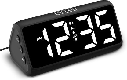 Netzu Loud Alarm Clock for Heavy Sleepers, RGB Alarm Clocks for Bedrooms Seniors Kids, Plug in Digital Clock with 5 Dimmers, 2 Alarms, 4 Volumes and Snooze