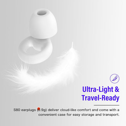 Ear Plugs for Sleeping Noise Cancelling, Reusable 35-46dB Noise Reduction Earplugs with 7 Silicone Ear Tips & Carry Case, Comfortable Hearing Protection for Sleep, Work, Study, Travel & Concerts White