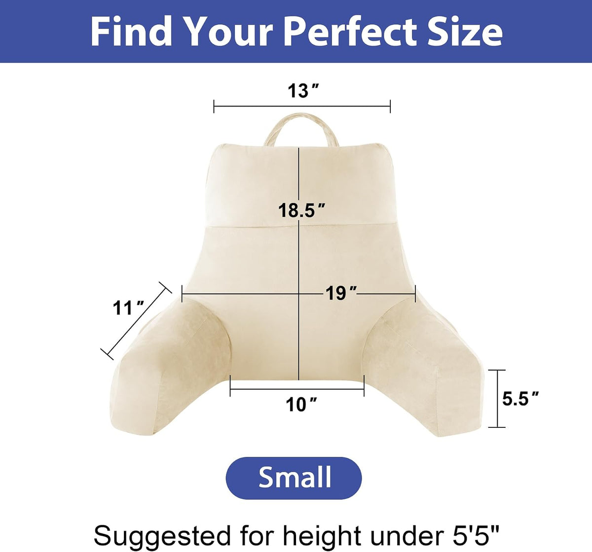 IPYNBAP Back Pillow for Bed Sitting up, Reading Pillow, 18 Inch, Grey