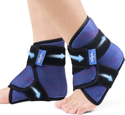 Hilph Ankle Heel Ice Pack Wrap for Swelling, Achilles Tendonitis, Sprain | Longer Strap for Cold Compression Therapy, Flexible Gel Foot Ice Pack Wrap, for Ankle Surgery Recovery, Plantar Fasciitis