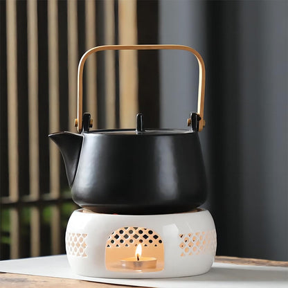 Ceramic Teapot Warmer, Teapot Heater, Tea Light Warmer, Suitable for Teapot and Mugs, 6 Inches (Candles not Included)