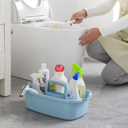 ALINK Large Plastic Shower Caddy Tote, Portable Storage Caddy Basket Organizer with Handle for Dorm, Bathroom, Tool, Garden, Kitchen, Cleaning Supplies – Blue